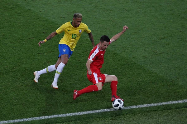 2018 Moscú Rusia Neymar Rukavina Acción Durante Copa Mundial Fútbol —  Fotos de Stock