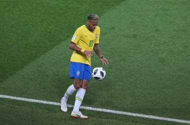27.06.2018. Moskova, Rusya: Neymar, futbol FIFA Dünya Kupası Rusya 2018, E Grubu sırasında eylem Sırbistan Vs Brezilya yılında Spartak stadyumu Moskova'da arasında eşleme.