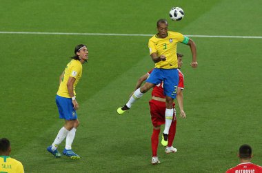 27.06.2018. Moskova, Rusya: Miranda eylem sırasında FIFA Dünya Kupası Rusya 2018, E Grubu, futbol maç arasında Sırbistan Vs Brezilya yılında Spartak stadyumu Moskova'da.