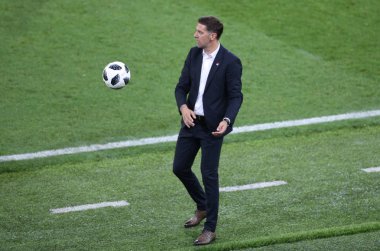 27.06.2018. Moskova, Rusya: Krstajic eylem sırasında FIFA Dünya Kupası Rusya 2018, E Grubu, futbol maç arasında Sırbistan Vs Brezilya yılında Spartak stadyumu Moskova'da.