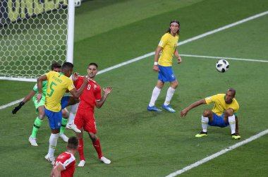 27.06.2018. Moskova, Rusya: eylem sırasında FIFA Dünya Kupası Rusya 2018, E Grubu, futbol maçı Sırbistan Vs Brezilya yılında Spartak stadyumu Moskova'da arasında.