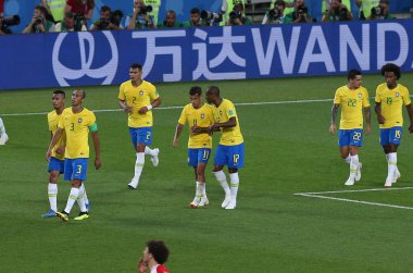 27.06.2018. Moskova, Rusya: Thiago Silva FIFA Dünya Kupası Rusya 2018, E Grubu, futbol sırasında eylem Sırbistan Vs Brezilya yılında Spartak stadyumu Moskova'da arasında eşleme.