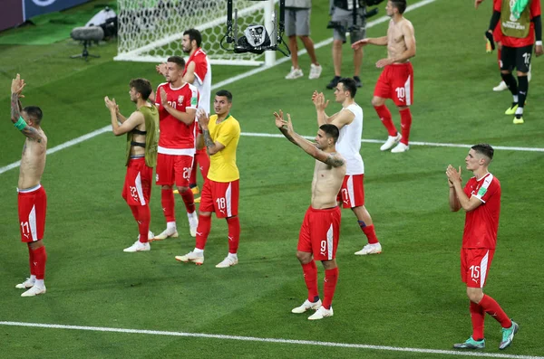 2018 Moscow Russian Serbia Team End Fifa World Cup Russia — Stock Photo, Image