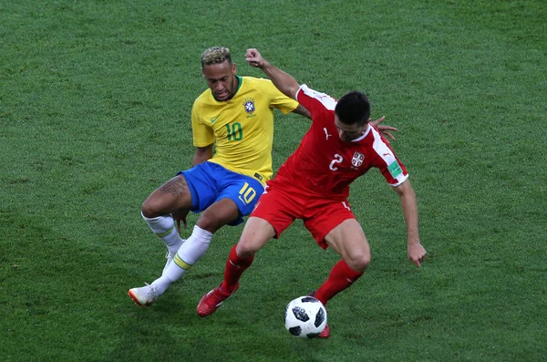 2018 Moscow Russian Rukavina Neymar Ação Durante Copa Mundo Fifa — Fotografia de Stock