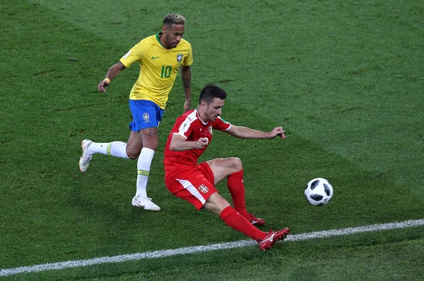 2018 Moscow Russian Rukavina Neymar Ação Durante Copa Mundo Fifa — Fotografia de Stock