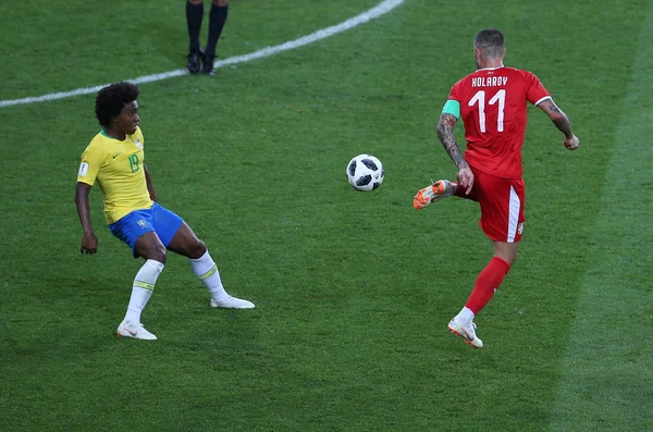 2018 Moscow Russian Willian Kolarov Ação Durante Copa Mundo Fifa — Fotografia de Stock