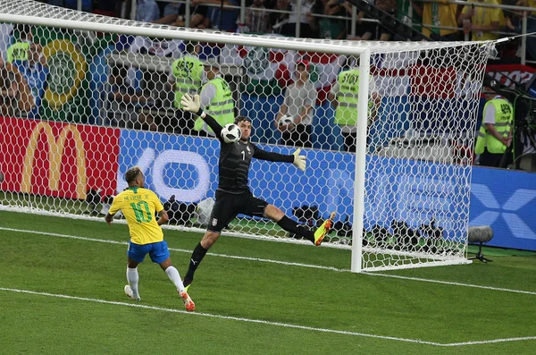 2018 Mosca Russo Neymar Stojkovic Azione Durante Fifa World Cup — Foto Stock