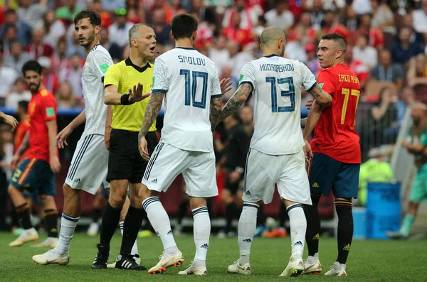 2018 Moscú Rusia Smolov Kudriashov Acción Durante Copa Mundial Fifa — Foto de Stock