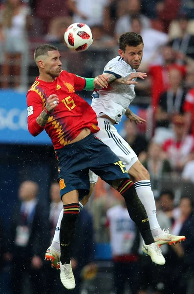 2018 Moscú Rusia Sergio Ramos Acción Durante Copa Mundial Fútbol — Foto de Stock