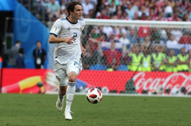 01.07.2018. Moskova, Rusya: Fernandes eylem sırasında FIFA Dünya Kupası Rusya 2018, sekizlik İspanya Vs Rusya Moskova'da Lujniki Stadyumu arasındaki final futbol maçını.