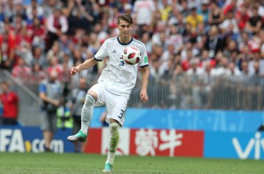 01.07.2018. Moskova, Rusya Federasyonu: Kutepov eylem sırasında FIFA Dünya Kupası Rusya 2018, sekizlik İspanya Vs Rusya Moskova'da Lujniki Stadyumu arasındaki final futbol maçını.