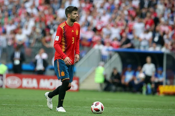 2018 Moscow Rússia Pique Gerard Ação Durante Copa Mundo Fifa — Fotografia de Stock