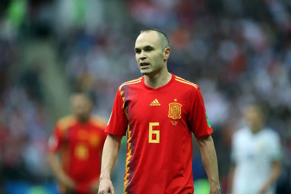 2018 Moskou Rusland Andres Iniesta Actie Tijdens Het Fifa World — Stockfoto