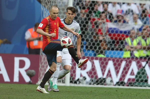 2018 Moscow Rússia Andres Iniesta Kutepov Ação Durante Copa Mundo — Fotografia de Stock