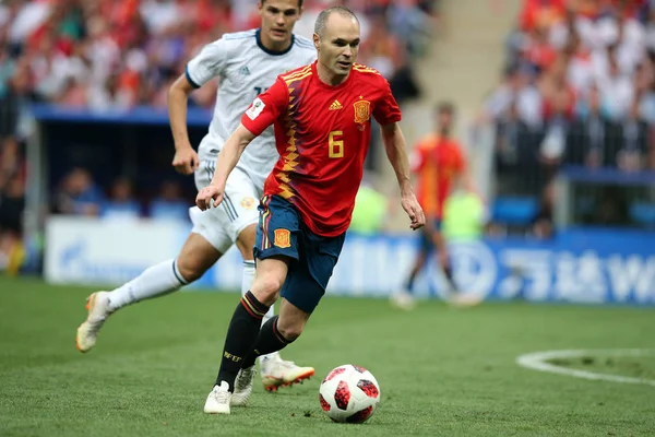 2018 Moskou Rusland Iniesta Actie Tijdens Het Fifa World Cup — Stockfoto