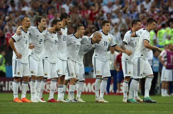 2018 Moscú Rusia Equipo Rusia Durante Penalidad Final Copa Mundial — Foto de Stock