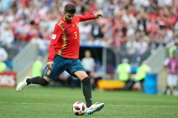 2018 Moscow Rússia Pique Gerard Ação Durante Copa Mundo Fifa — Fotografia de Stock