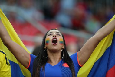 03.07.2018. Moskova, Rusya: Jos Pekerman yuvarlak 16 FIFA Dünya Kupası Rusya 2018 futbol sırasında Kolombiya Vs İngiltere'de Spartak Stadyumu arasında eşleme.