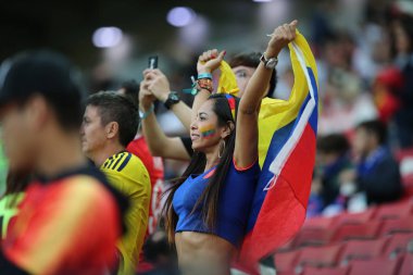 03.07.2018. Moskova, Rusya: Jos Pekerman yuvarlak 16 FIFA Dünya Kupası Rusya 2018 futbol sırasında Kolombiya Vs İngiltere'de Spartak Stadyumu arasında eşleme.