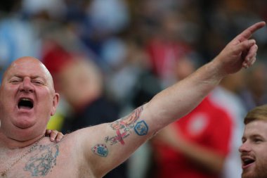 03.07.2018. Moskova, Rusya: Jos Pekerman yuvarlak 16 FIFA Dünya Kupası Rusya 2018 futbol sırasında Kolombiya Vs İngiltere'de Spartak Stadyumu arasında eşleme.