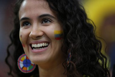 03.07.2018. Moskova, Rusya: Jos Pekerman yuvarlak 16 FIFA Dünya Kupası Rusya 2018 futbol sırasında Kolombiya Vs İngiltere'de Spartak Stadyumu arasında eşleme.