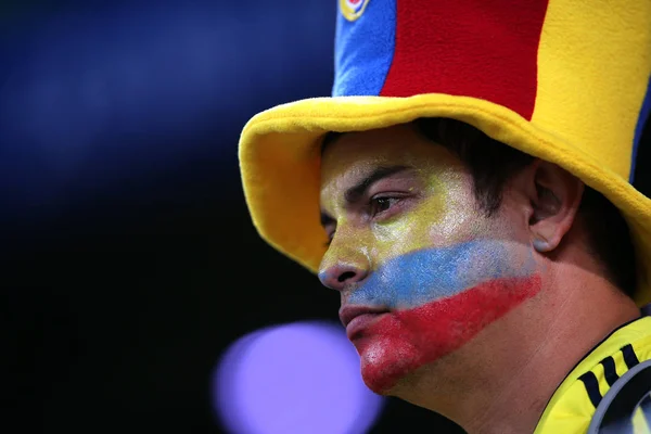 2018 Moskau Russland Wahn Kolumbianischer Fans Achtelfinale Der Fifa Weltmeisterschaft — Stockfoto