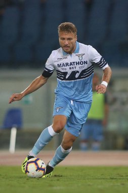 Rome, İtalya - 18 Ağustos 2018: Serie A: Ciro hareketsiz S.S. Lazio Vs Napoli Roma Stadio Olimpico İtalyan Serie A maçı sırasında eylem
