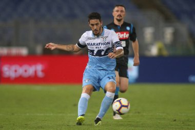 Rome, İtalya - 18 Ağustos 2018: Serie A:Luis Alberto S.S. Lazio Vs Napoli Roma Stadio Olimpico İtalyan Serie A maçı sırasında eylem