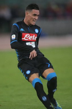 Rome, İtalya - 18 Ağustos 2018: Serie A: Jos Calleion S.S. Lazio Vs Napoli Roma Stadio Olimpico İtalyan Serie A maçı sırasında eylem