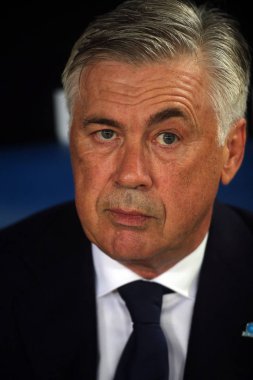 Rome, İtalya - 18 Ağustos 2018: Serie A: Carlo Ancelotti S.S. Lazio Vs Napoli Roma Stadio Olimpico İtalyan Serie A maçı sırasında içinde