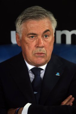 Rome, İtalya - 18 Ağustos 2018: Serie A: Carlo Ancelotti S.S. Lazio Vs Napoli Roma Stadio Olimpico İtalyan Serie A maçı sırasında