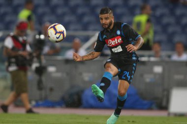 18.08.2018. Stadio Olimpico, Roma, İtalya. S.S. Lazio Vs Napoli Roma Stadio Olimpico İtalyan Serie A maçı sırasında eylem Serie A:Lorenzo Insigne