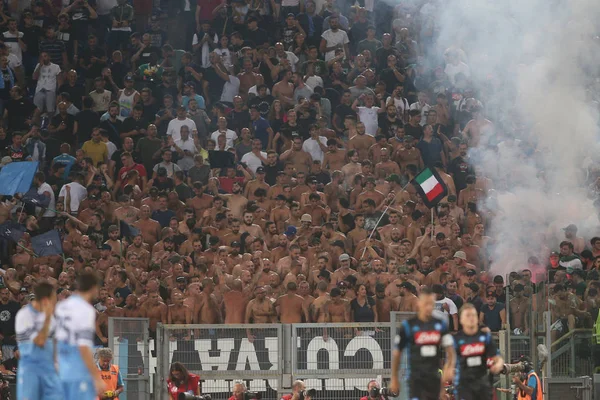 Rome Italië Augustus 2018 Serie Napoli Fans Staat Tijdens Italiaanse — Stockfoto