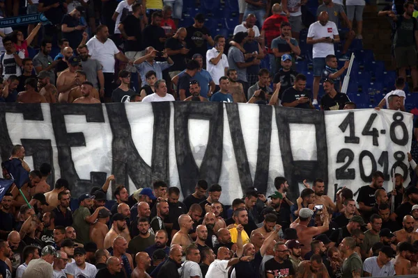Rome Italië Augustus 2018 Serie Napoli Fans Staat Tijdens Italiaanse — Stockfoto
