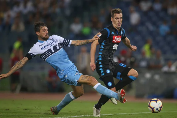 2018 Stadio Olimpico Rome Italie Serie Francesco Acerbi Arkadiusz Milik — Photo