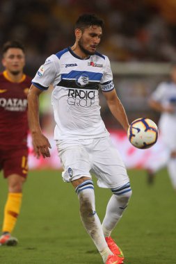 Rome, İtalya - 27 Ağustos 2018: Stadio Olimpico, Roma, İtalya. Serie A: Palomino A.S. Roma V Atalanta Roma Stadio Olimpico İtalyan Serie A maçı sırasında eylem