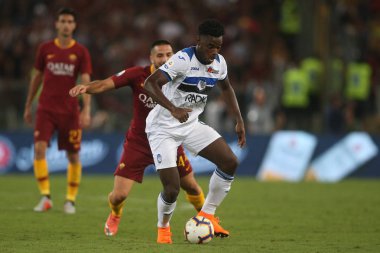 Rome, İtalya - 27 Ağustos 2018: Stadio Olimpico, Roma, İtalya. Serie A: Zapata A.S. Roma V Atalanta Roma Stadio Olimpico İtalyan Serie A maçı sırasında eylem