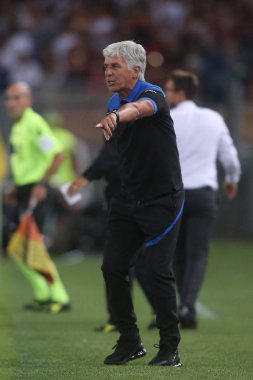 Rome, İtalya - 27 Ağustos 2018: Stadio Olimpico, Roma, İtalya. Serie A: Gasperini A.S. Roma V Atalanta Roma Stadio Olimpico İtalyan Serie A maçı sırasında eylem