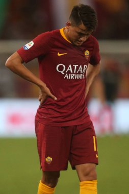 Rome, İtalya - 27 Ağustos 2018: Stadio Olimpico, Roma, İtalya. Serie A: Cengiz altında A.S. Roma V Atalanta Roma Stadio Olimpico İtalyan Serie A maçı sırasında eylem