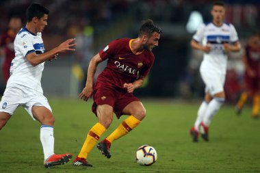 Rome, İtalya - 27 Ağustos 2018: Stadio Olimpico, Roma, İtalya. Serie A: Pastore A.S. Roma V Atalanta Roma Stadio Olimpico İtalyan Serie A maçı sırasında eylem