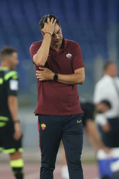 COMO ROMA VS REAL MADRID EN PARTIDO DE Futbol AMIGO EN ESTADIO OLÍPICO EN ROMA, ITALIA — Foto de Stock