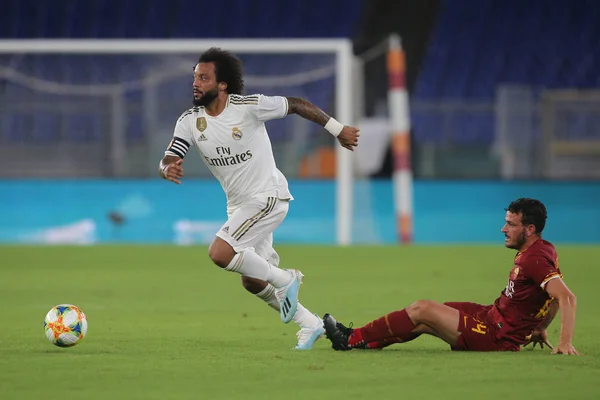 COMO ROMA VS REAL MADRID EM FRIENDLY FOOTBALL MATCH IN OLIMPIC STADIUM IN ROME, ITALY — Fotografia de Stock