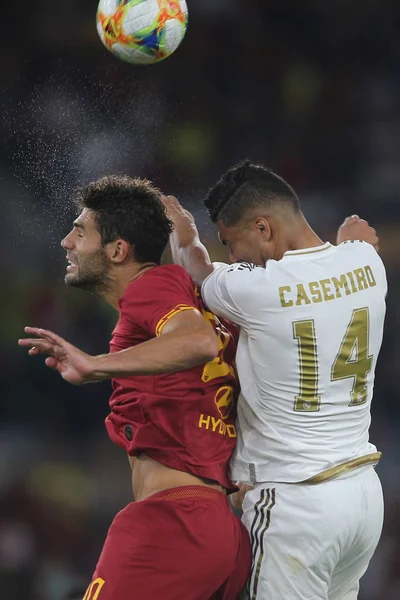 COMO ROMA VS REAL MADRID EN PARTIDO DE Futbol AMIGO EN ESTADIO OLÍPICO EN ROMA, ITALIA —  Fotos de Stock