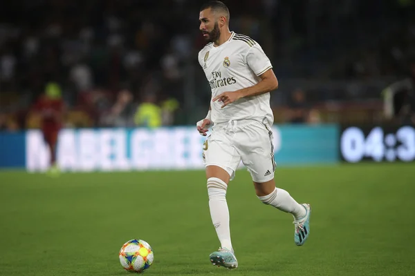 AS ROMA VS REAL MADRID ใน FRIENDLY FOOTBALL MATCH ใน OLIMPIC STADIUM ใน ROME, ITALY — ภาพถ่ายสต็อก