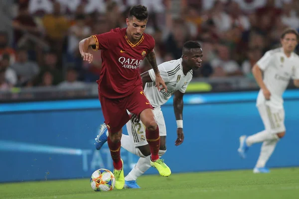 AS ROMA VS REAL MADRID ใน FRIENDLY FOOTBALL MATCH ใน OLIMPIC STADIUM ใน ROME, ITALY — ภาพถ่ายสต็อก