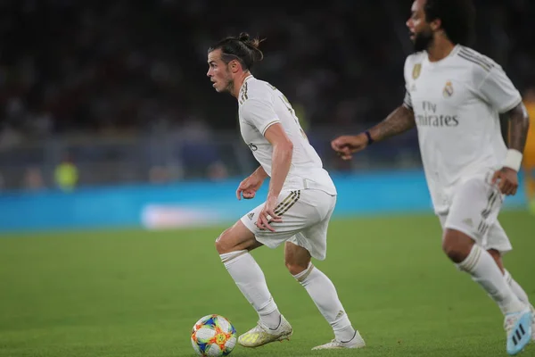 AS ROMA VS REAL MADRID ใน FRIENDLY FOOTBALL MATCH ใน OLIMPIC STADIUM ใน ROME, ITALY — ภาพถ่ายสต็อก