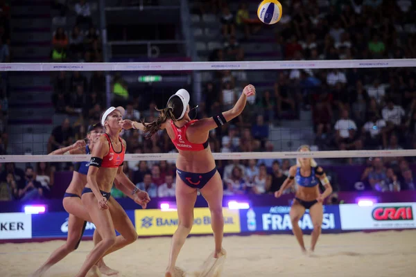 World Tour Rome Beach Volley Finals 2018/2019 - Women Semifinals Swiss v Germany — Stock Photo, Image
