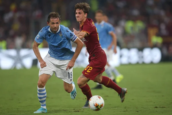 SERIE A SOCCER MATCH: SS LAZIO VS AS ROMA, ROMA, ITALIA - 1 DE SEPTIEMBRE DE 2019 — Foto de Stock