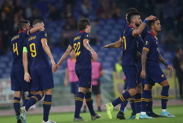 UEFA EUROPA LEAGUE SOCCER MATCH: AS Roma vs istanbul Basaksehir, ROMA, ITALIA - 19 SEPTIEMBRE 2019 — Foto de Stock