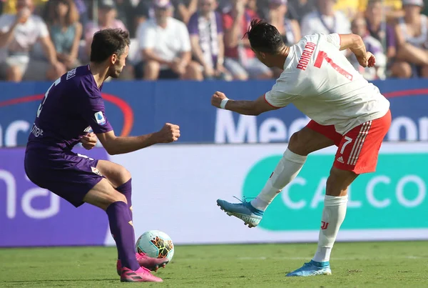 SERIE A SOCCER MATCH: ACF FIORENTINA v FC JUVENTUS, FLORENCE, ITALY - 14 SEPTEMBER 2019 — Stock Photo, Image